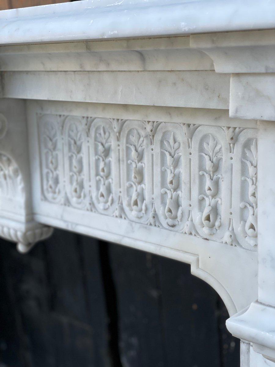 Napoleon III Fireplace In Carrara Marble For Sale 1