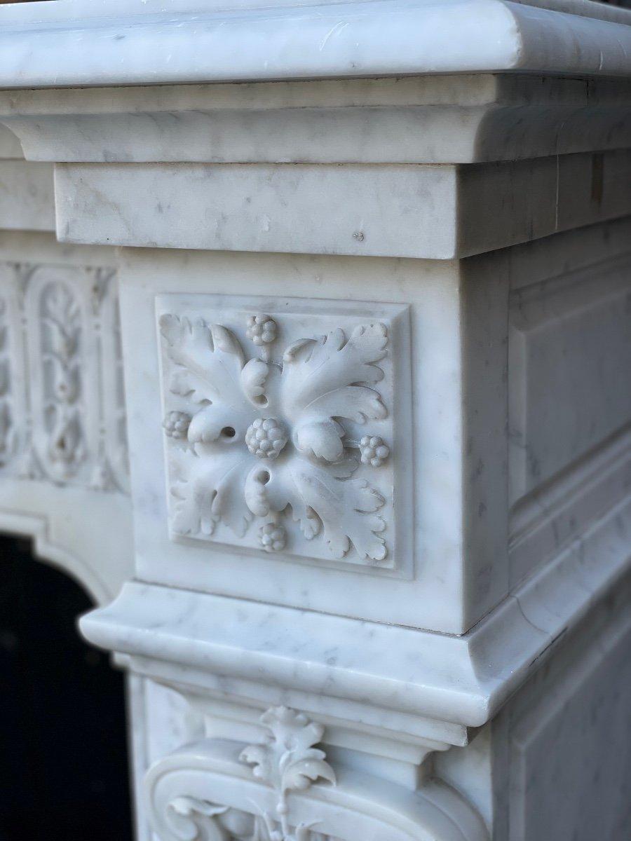 Napoleon III Fireplace In Carrara Marble For Sale 2