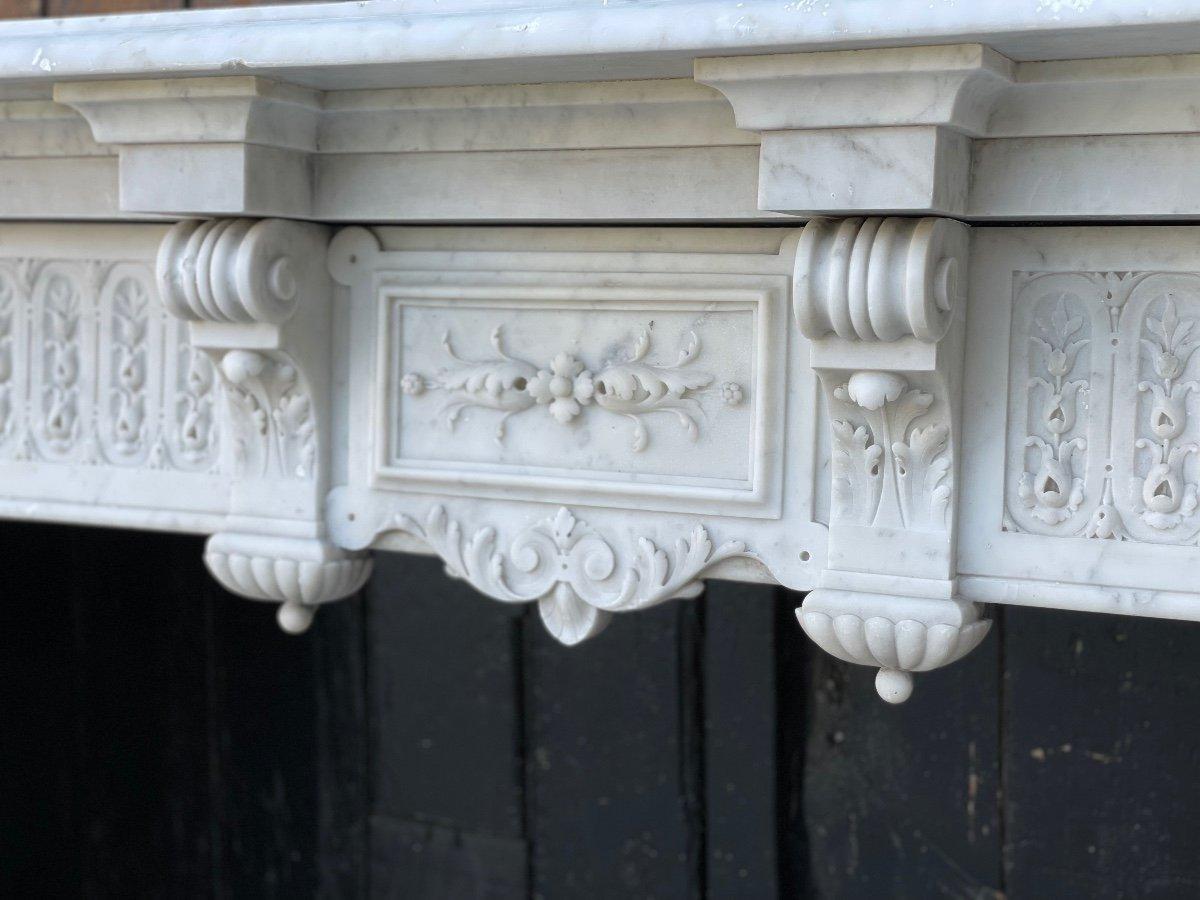 Napoleon III Fireplace In Carrara Marble For Sale 3