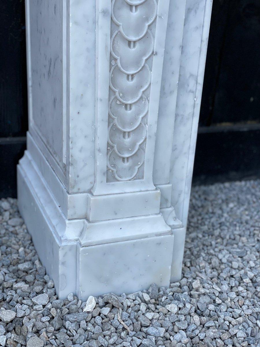 Napoleon III Fireplace In Carrara Marble For Sale 4