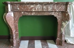 Napoléon III Fireplace in Red-Brown Marble