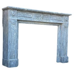 Antique Napoleon III Fireplace In Turquin Blue Marble Circa 1880