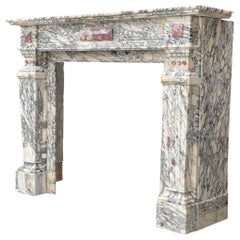Napoleon III Fireplace in Violet Breccia Marble