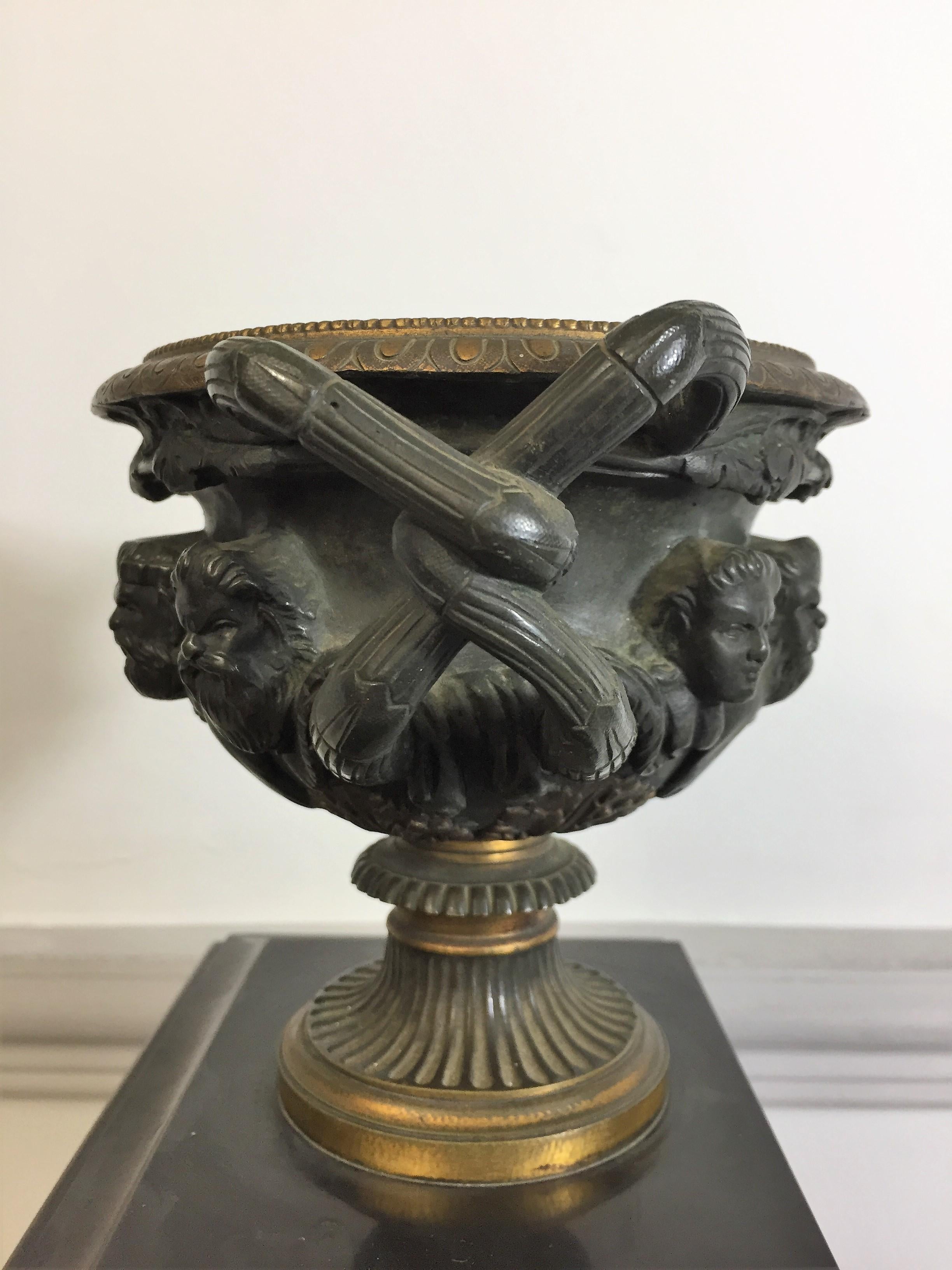 French Napoleon III Fireplace Set with Bronze Greek Gods and Black Marble For Sale