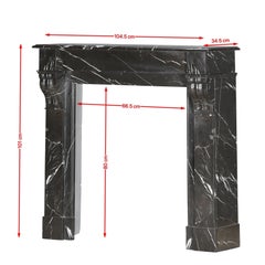 Napoleon III Fireplace Surround in Black Noir Cihigue Marble - Pyrenees Atlanti
