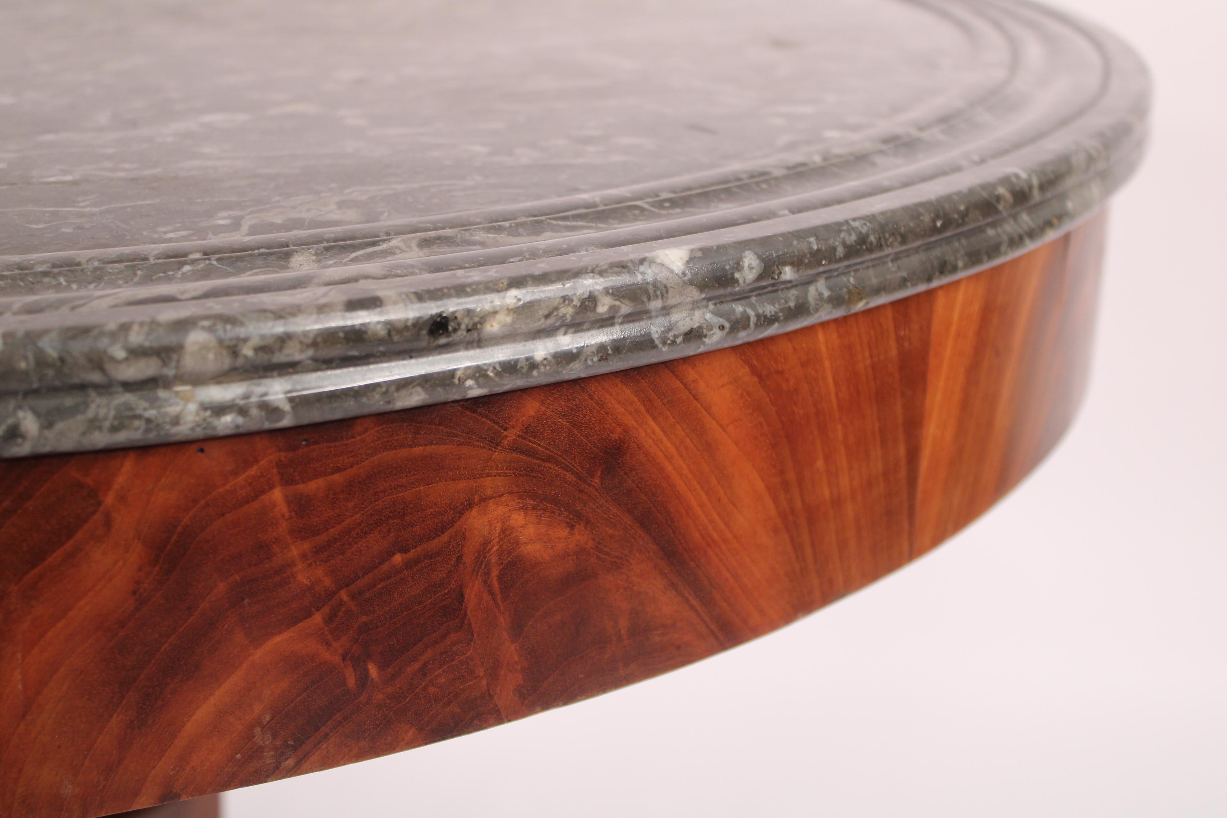 Napoleon III Flame Mahogany Center Table With Marble Top For Sale 5