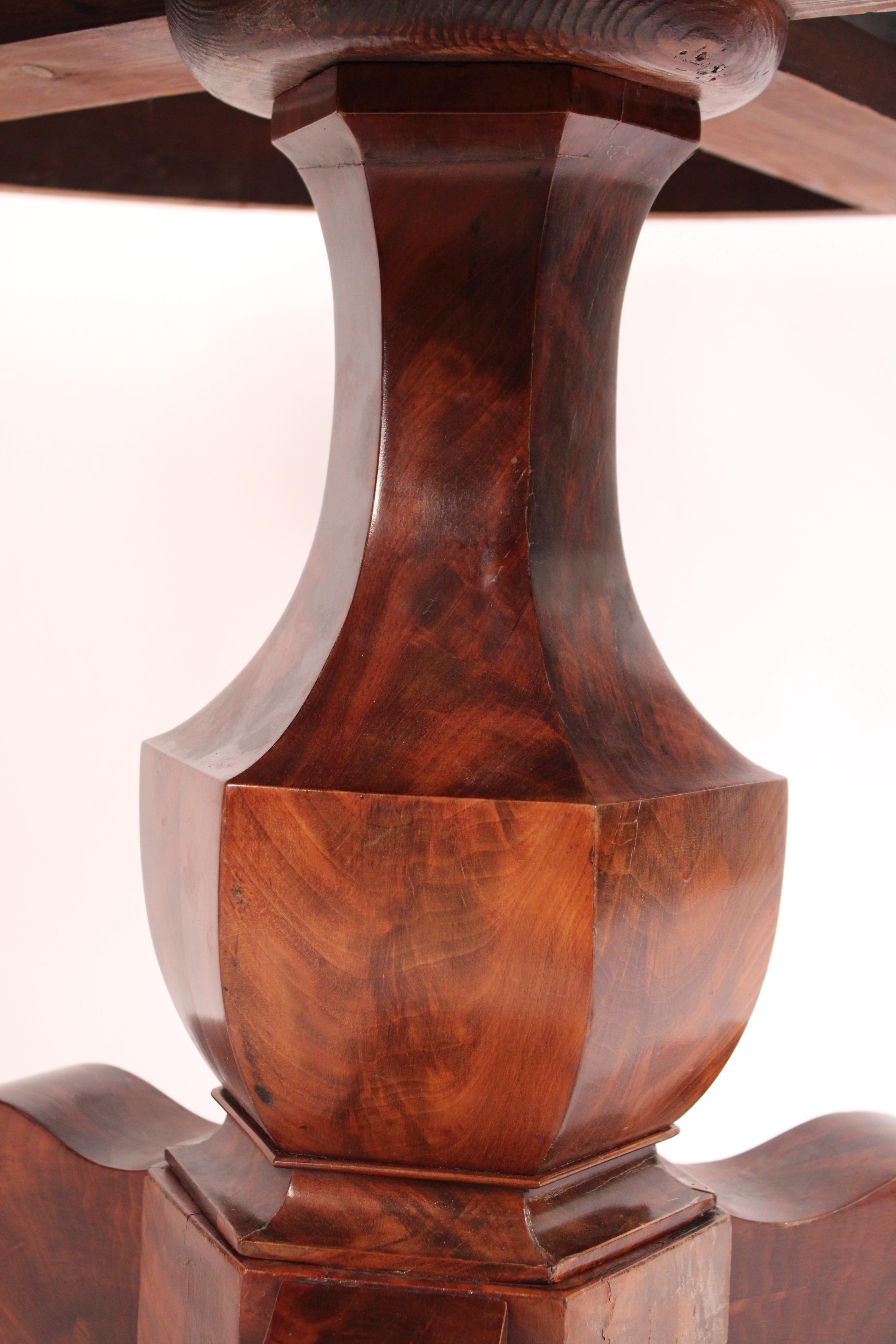 Napoleon III Flame Mahogany Center Table With Marble Top For Sale 3