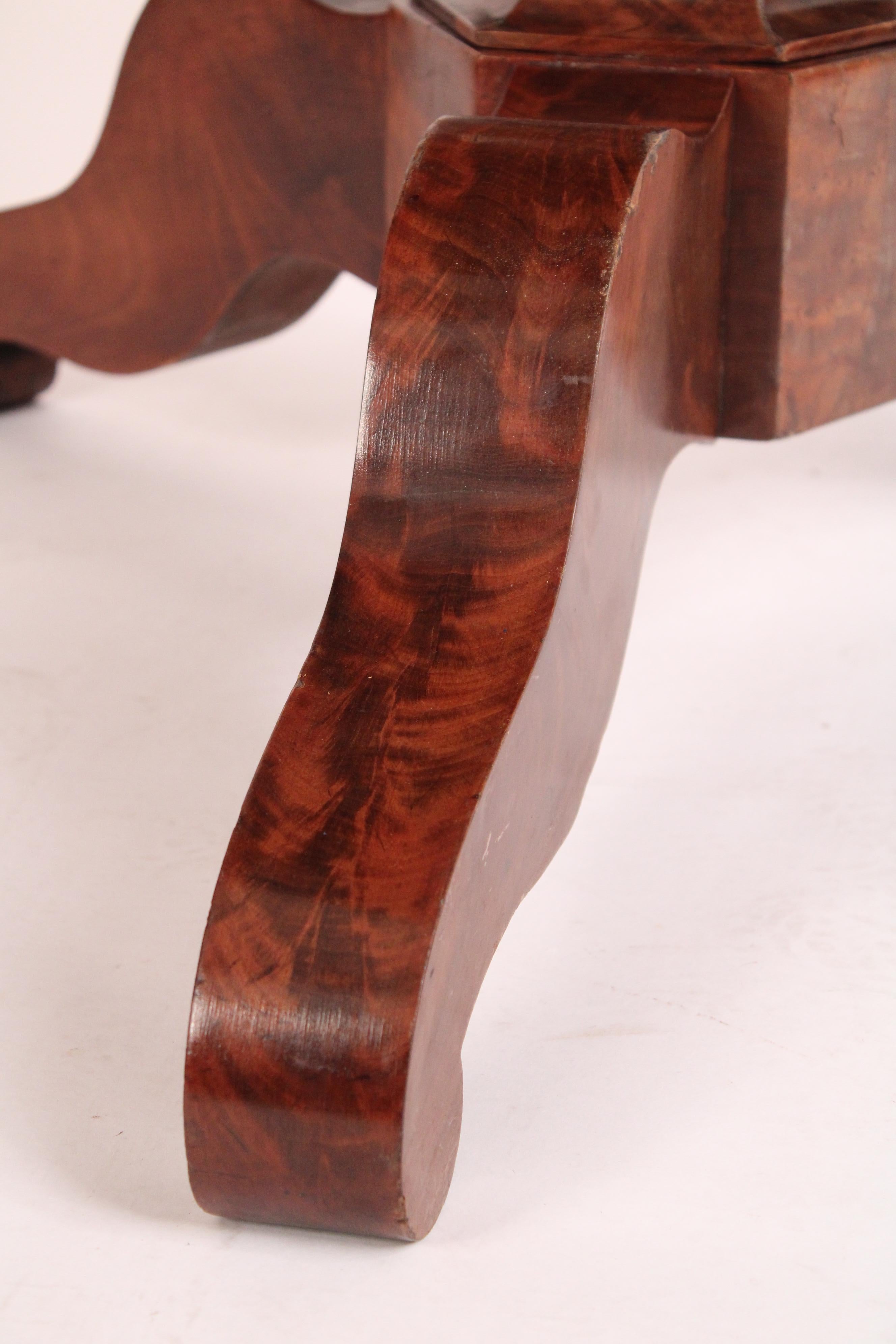 Napoleon III Flame Mahogany Center Table With Marble Top For Sale 4