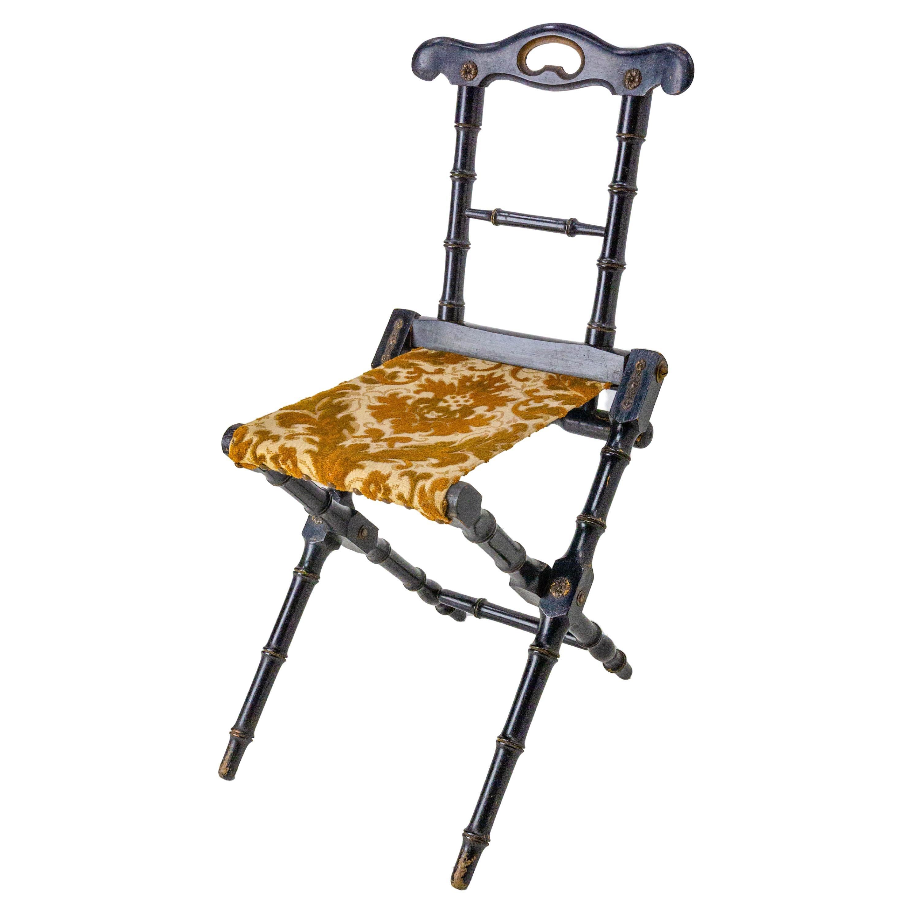 Napoleon III Foldable Chair in the Bamboo Style for Child French, circa 1880