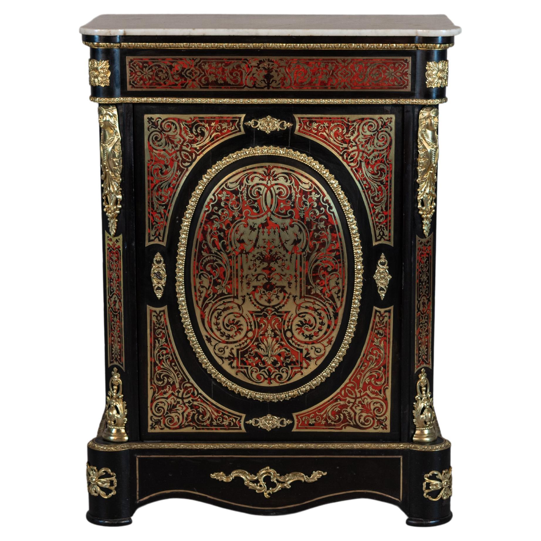 Napoleon III French Boulle Style Buffet or Cabinet For Sale