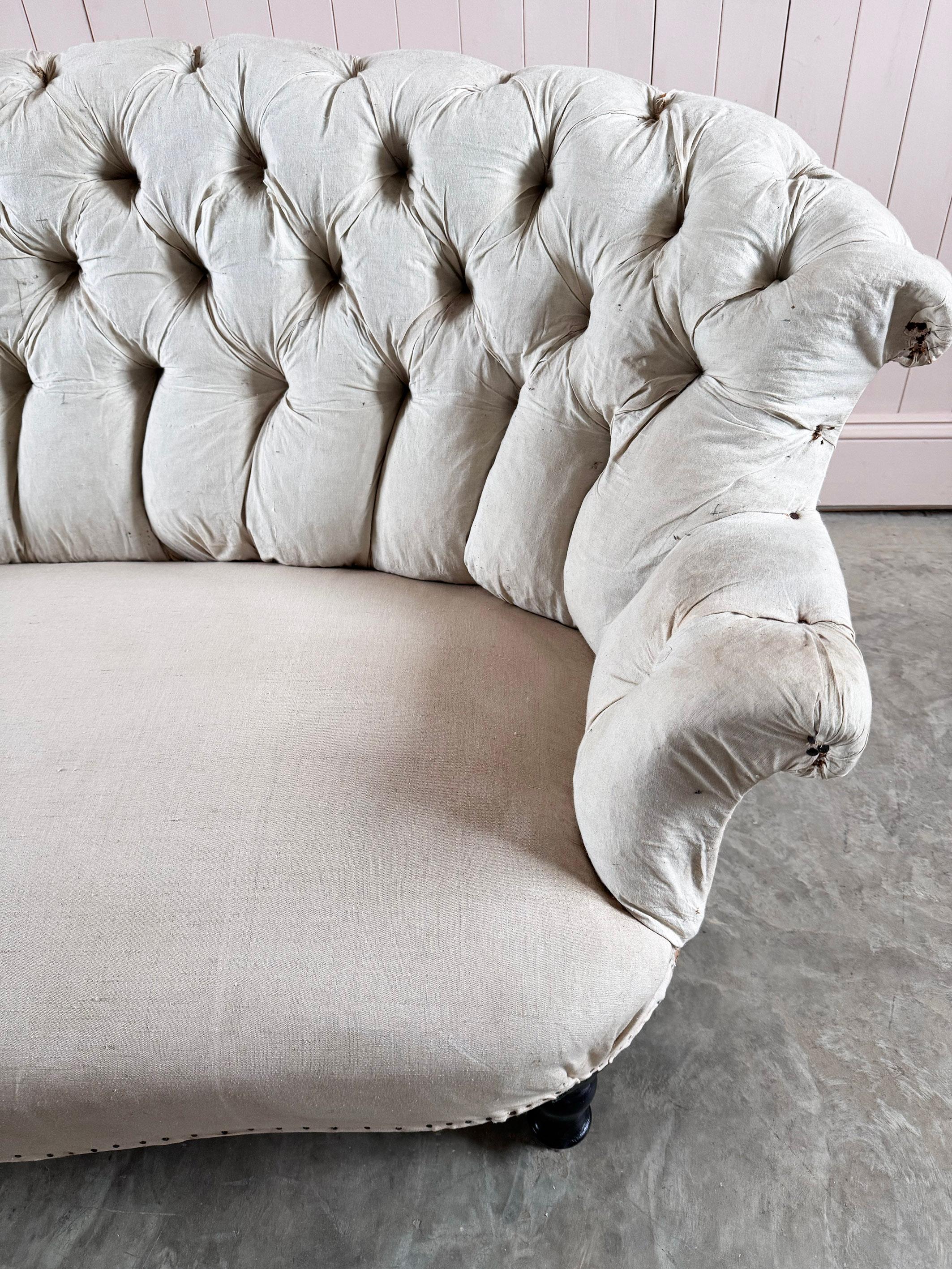 19th Century Napoleon III French Button Backed Sofa