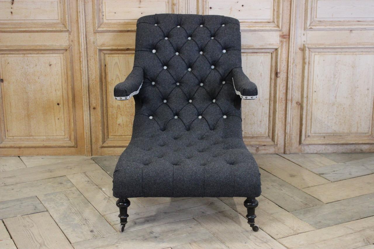 Napoleon III French Club Chair For Sale 4