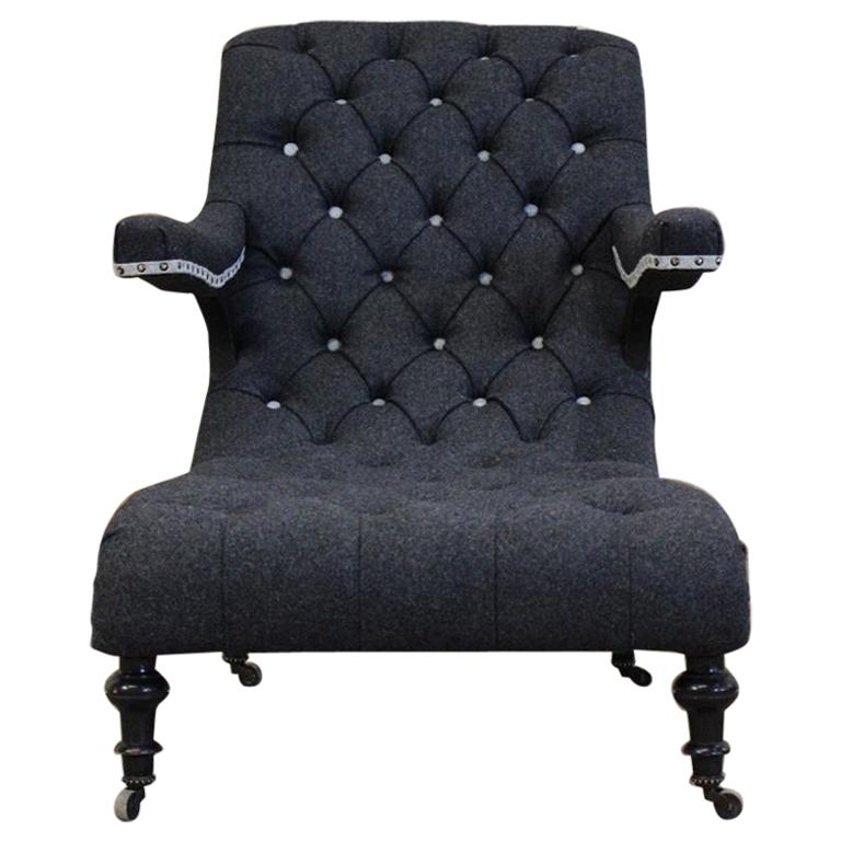 Napoleon III French Club Chair For Sale