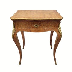 Napoleon III French coiffeuse, marquetry wood and ormolu