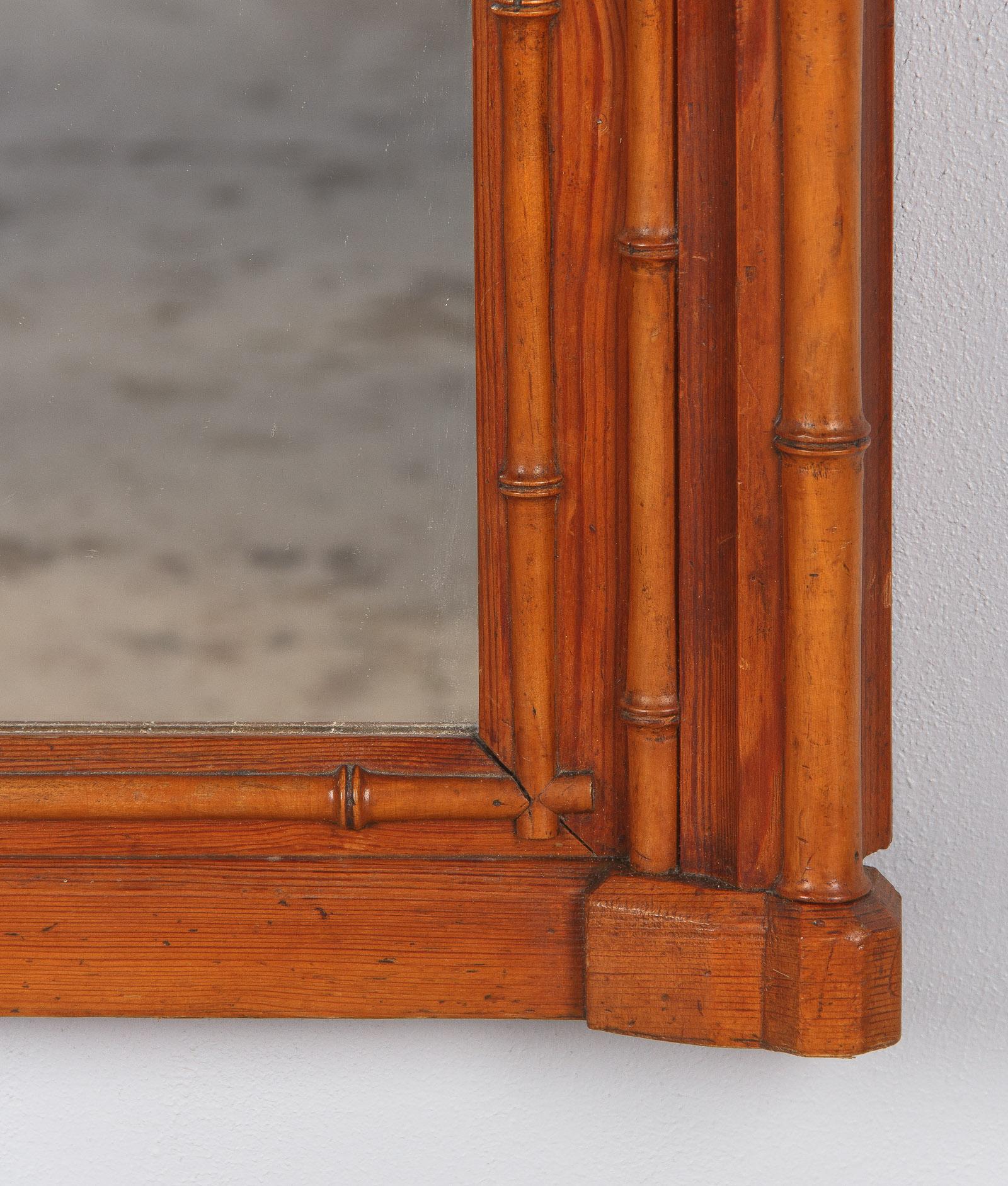 Napoleon III French Colonial Style Bamboo Mirror, Late 1800s 6