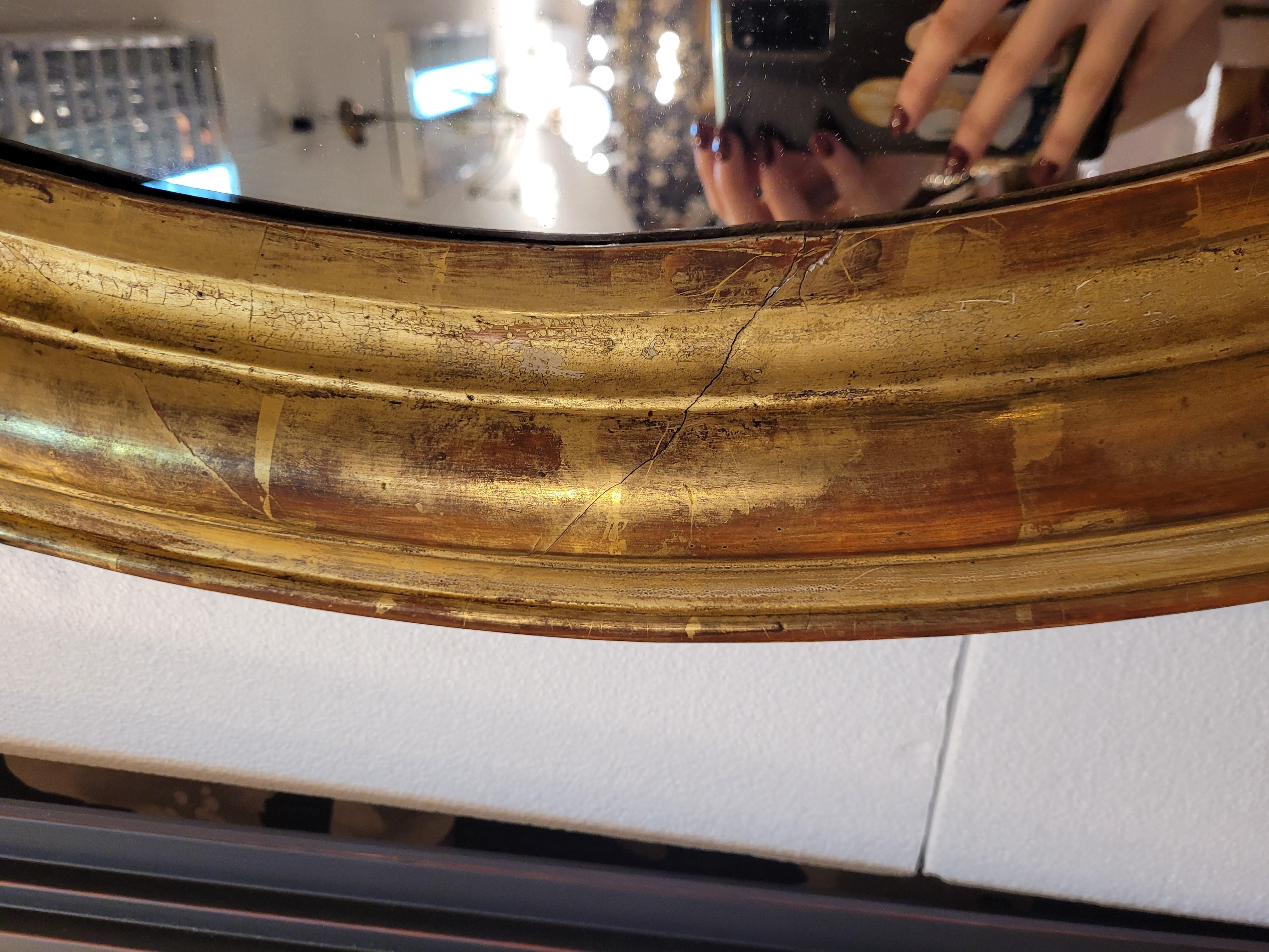 Napoleón III, French Gildwood Mirror, oval , floral carved gildwood 11