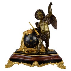 Napoleone III  Orologio francese in marmo e bronzo per le scienze astronomiche