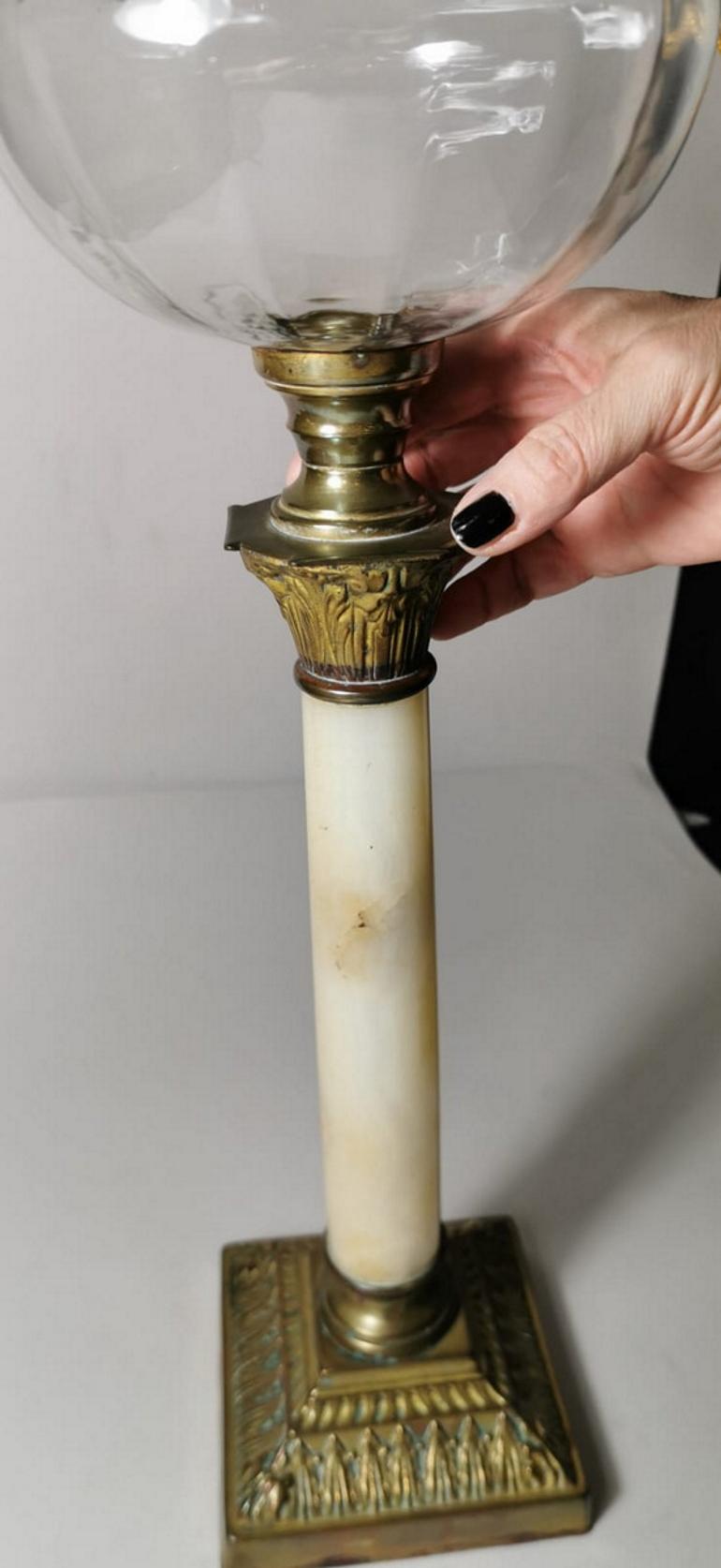 Napoleon III French Marble Corinthian Column-Shaped Table Lamp 6