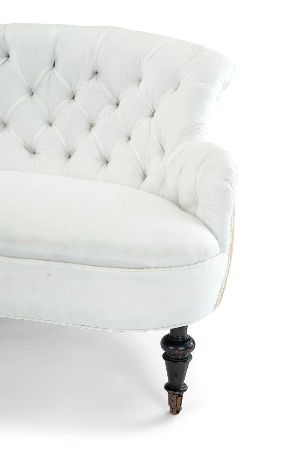 Hand-Carved Napoleon III French Settee For Sale
