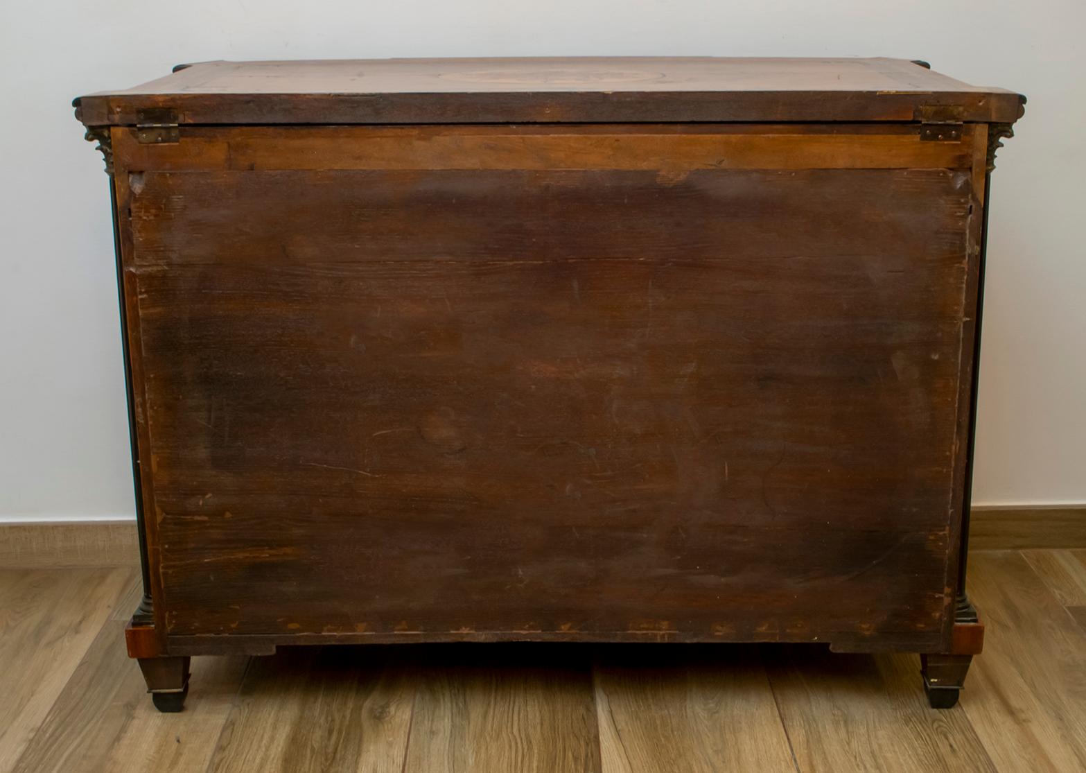 Napoleon III French Sideboard Inlaid with Geometric Floral Motifs, 1850 For Sale 11