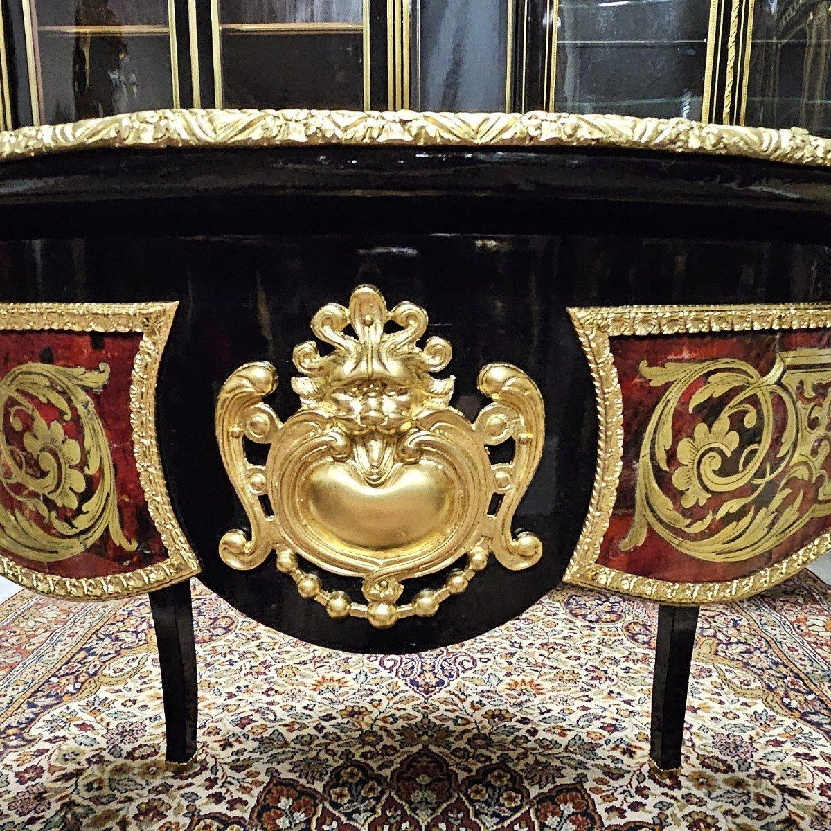  Table française Napoléon III Boulle Marqueterie Laiton Bronze doré 19ème siècle en vente 4