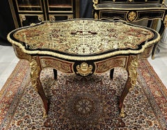 Napoleon III French Table Boulle Marquetry Brass Gilt Bronze 19th Century