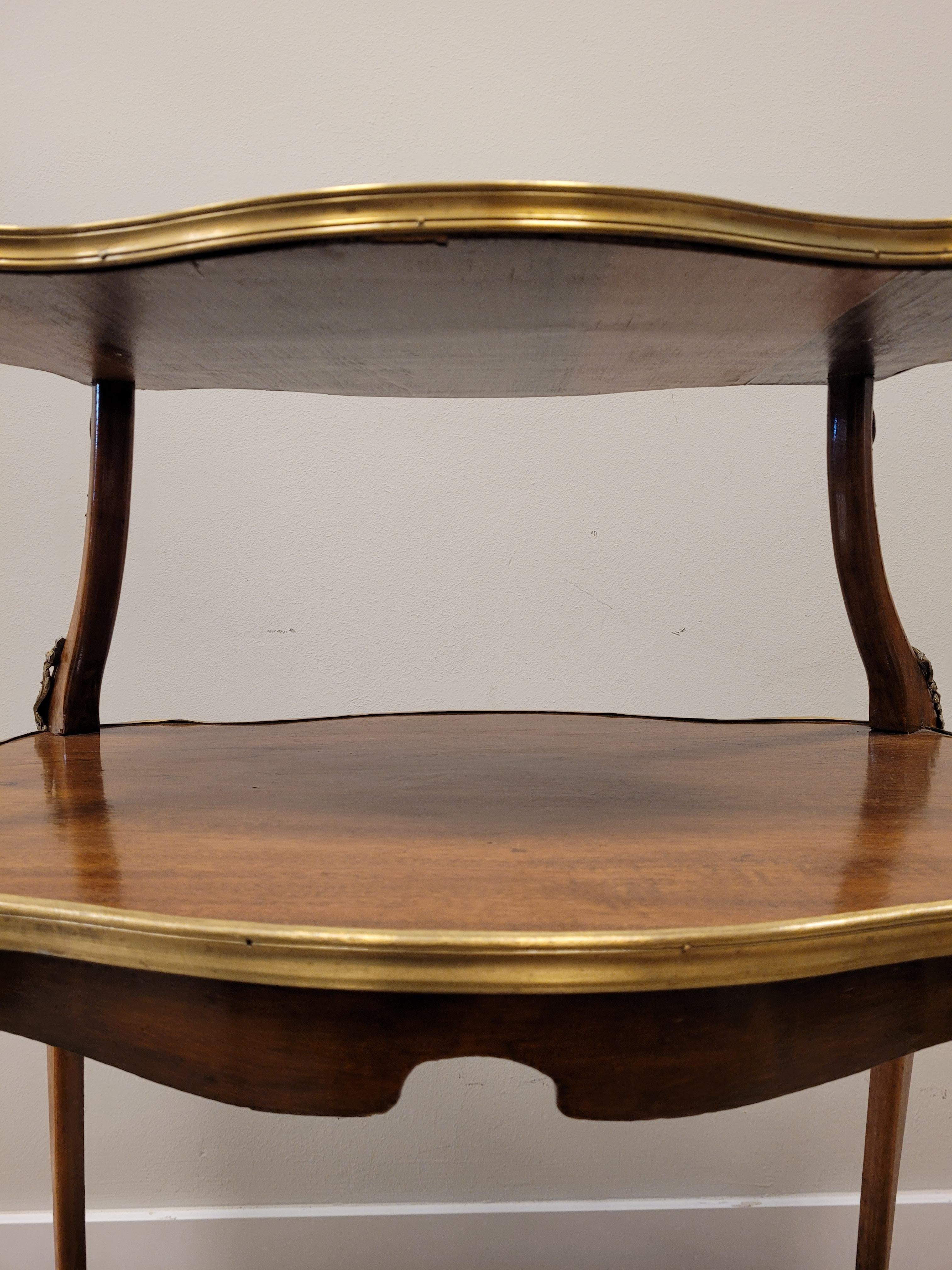 Napoleón iii French Tea-Table, Serving Table Wood, Bronze. Marble For Sale 5