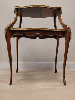 Napoleón III French Tea-Table, Serving Table Wood, Bronze. Marble