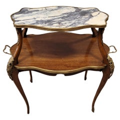 Used Napoleón iii French Tea-Table, Serving Table Wood, Bronze. Marble