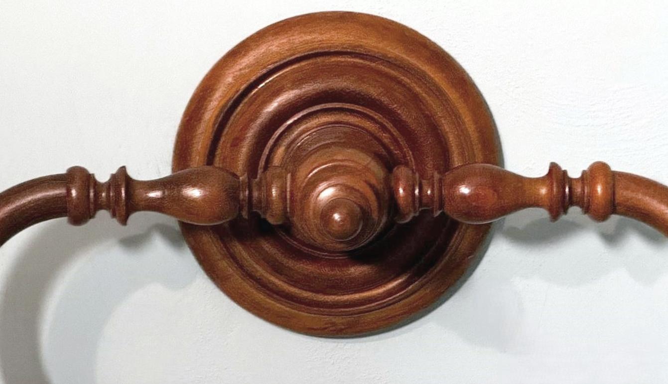 Walnut Napoleon III French Wall Towel Rack