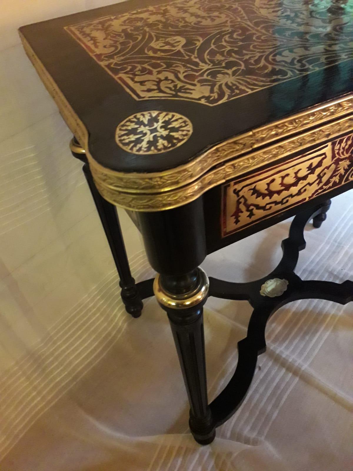 Napoléon III Game Table in Boulle Marquetry, France 19th Century In Good Condition In Paris, FR