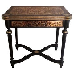 Napoléon III Game Table in Boulle Marquetry, France 19th Century