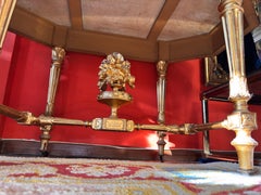 Napoleon III Gilded Console Table with Marble Top, circa 1860-1870
