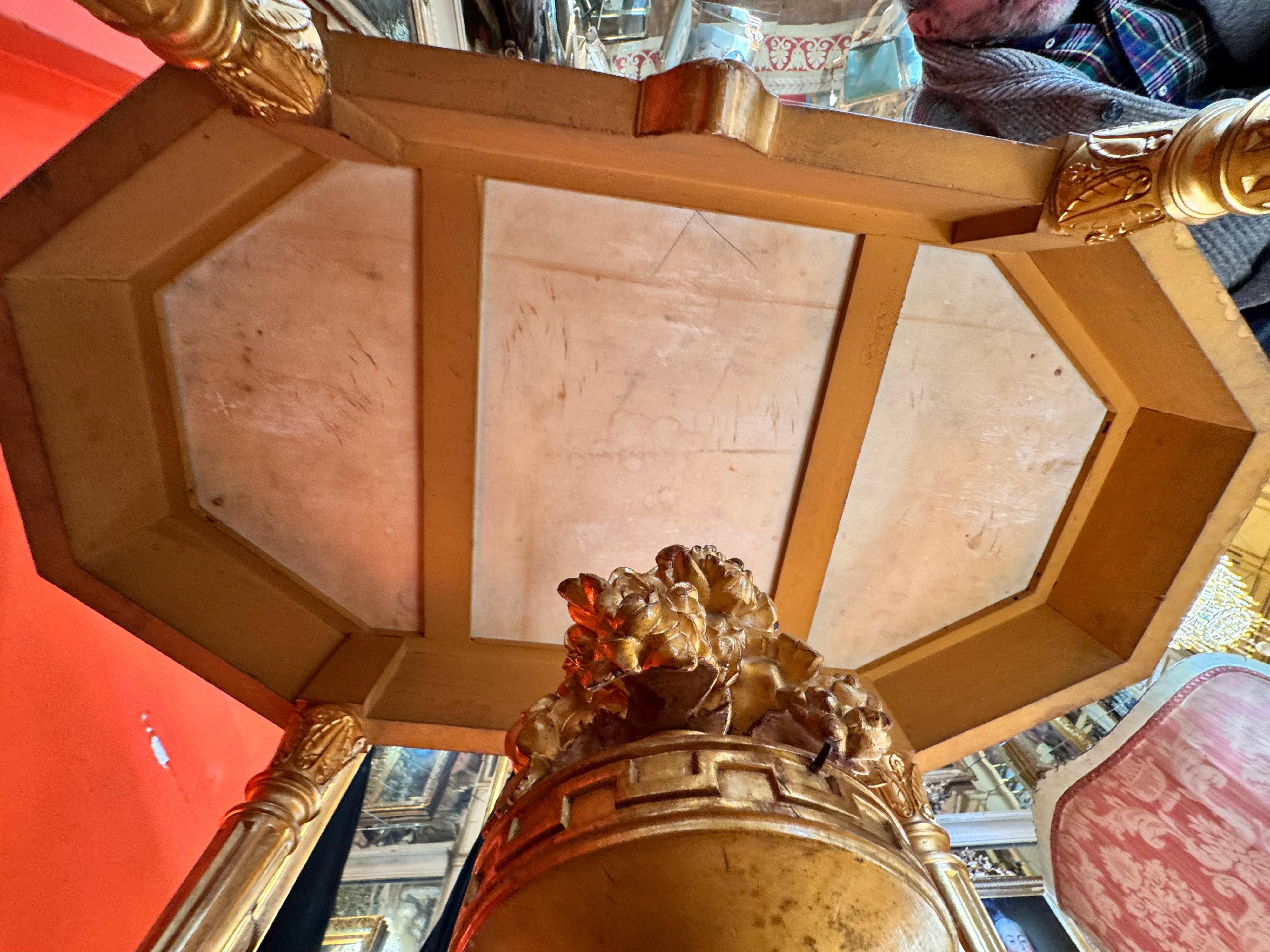 Napoleon III Gilded Console Table with Marble Top, circa 1860-1870 For Sale 1