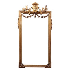 Miroir doré Napoléon III avec guirlandes en bronze, vers 1860-1870