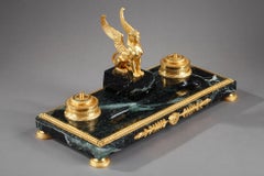 Napoleon III Gilt Bronze and Marble Inkwell