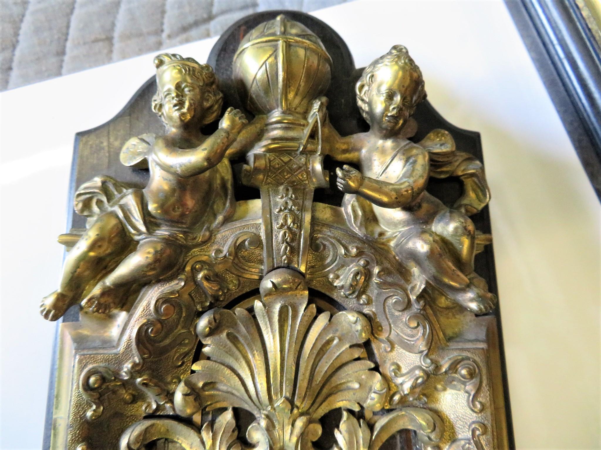 Baromètre et thermomètre Napoléon III en bronze doré et boulle Gervais Durand en vente 10