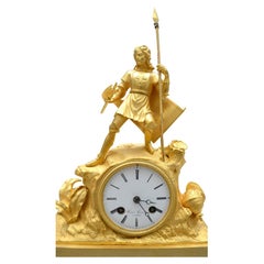 Napoleon III Gilt Bronze Clock of a  Victorious Crusader Knight  in Battle