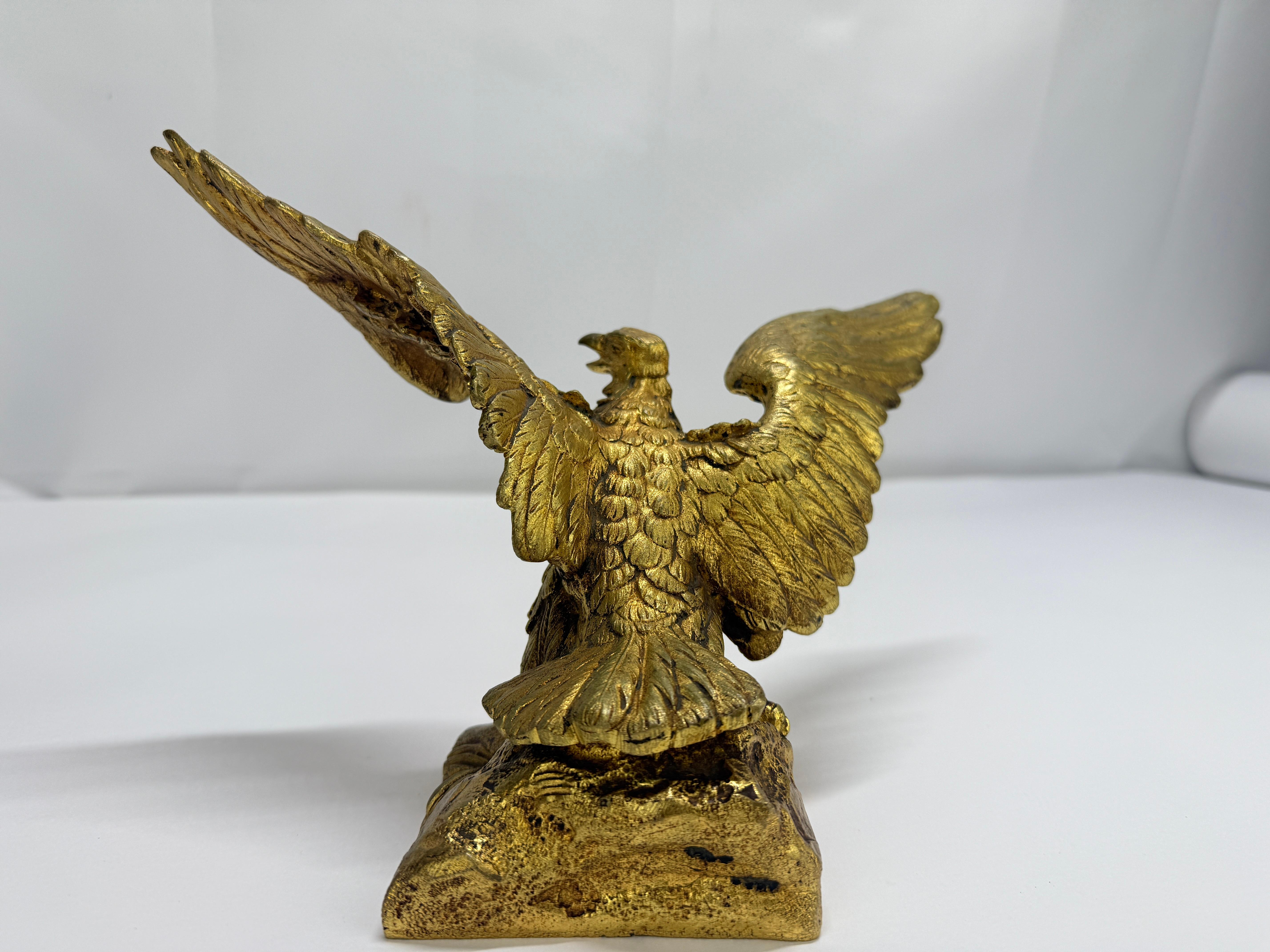 Napoleon III Gilt Bronze Eagle Sculpture Signed Rousseau C. 1870 For Sale 3