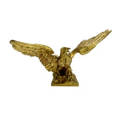 Napoleon III Gilt Bronze Eagle Sculpture Signed Rousseau C. 1870