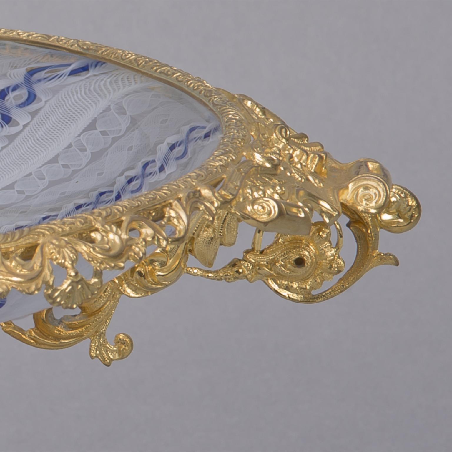 Tazza aus vergoldeter Bronze und Glas aus der Zeit Napoleons III.:: französisch:: um 1870 (Französisch) im Angebot