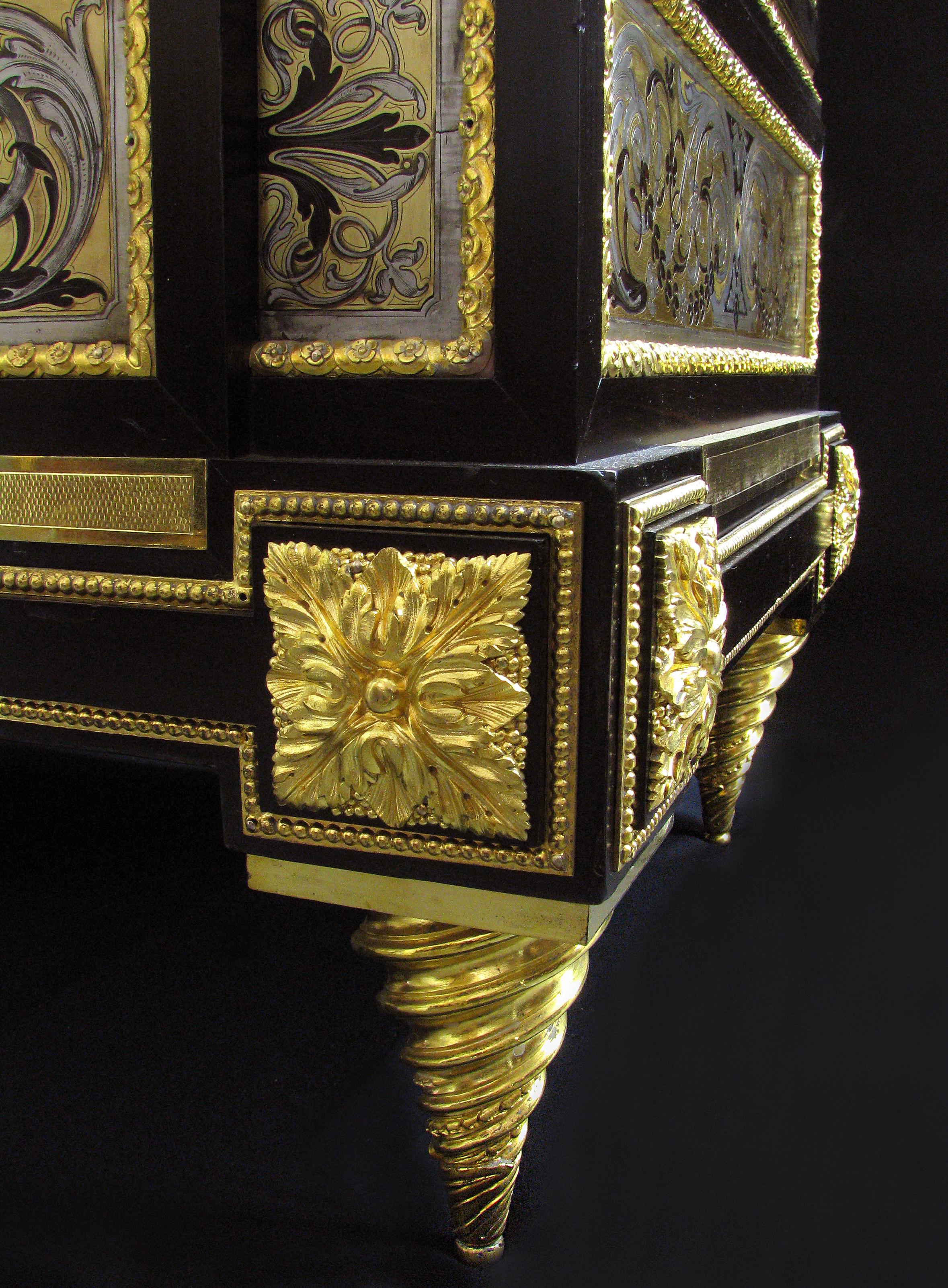 Napoleon III Gilt Bronze Mounted Boulle Style Marquetry Cabinet, Winckelsen For Sale 5