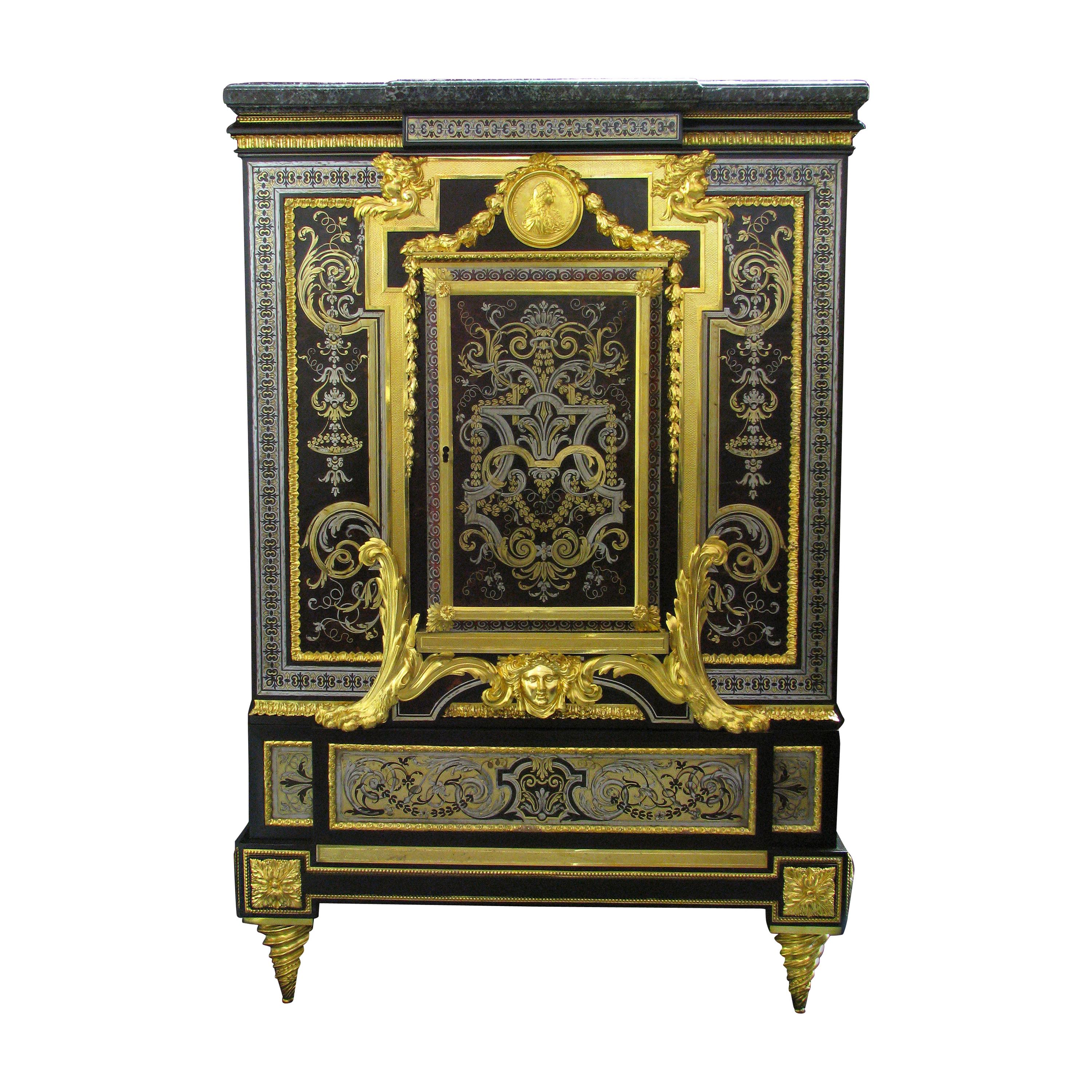 Napoleon III Gilt Bronze Mounted Boulle Style Marquetry Cabinet, Winckelsen