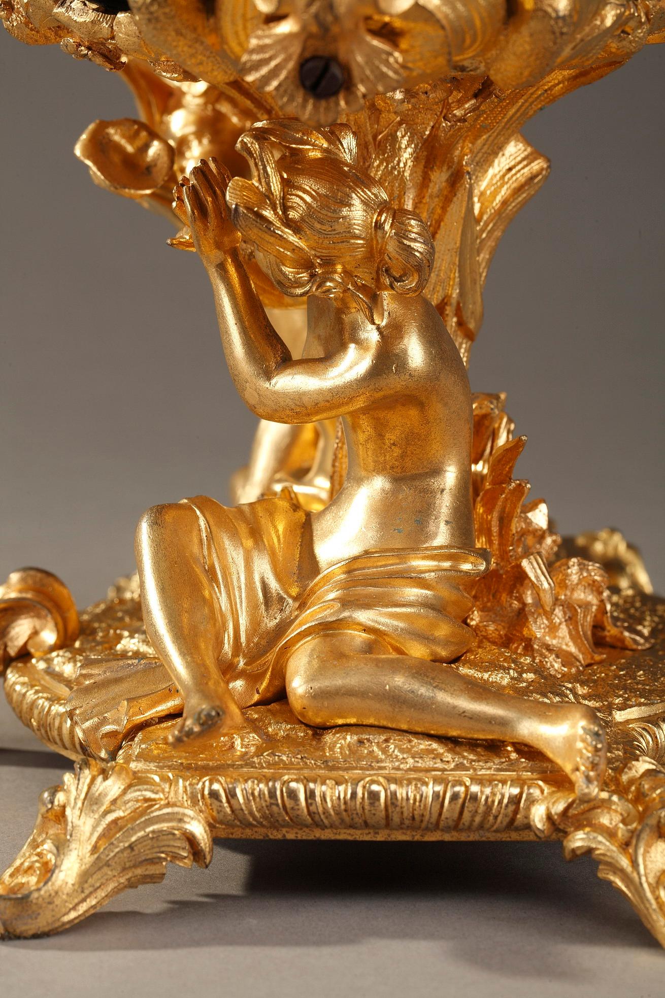 Napoleon III Gilt Bronze-Mounted Green Ground Porcelain Jardinière For Sale 5
