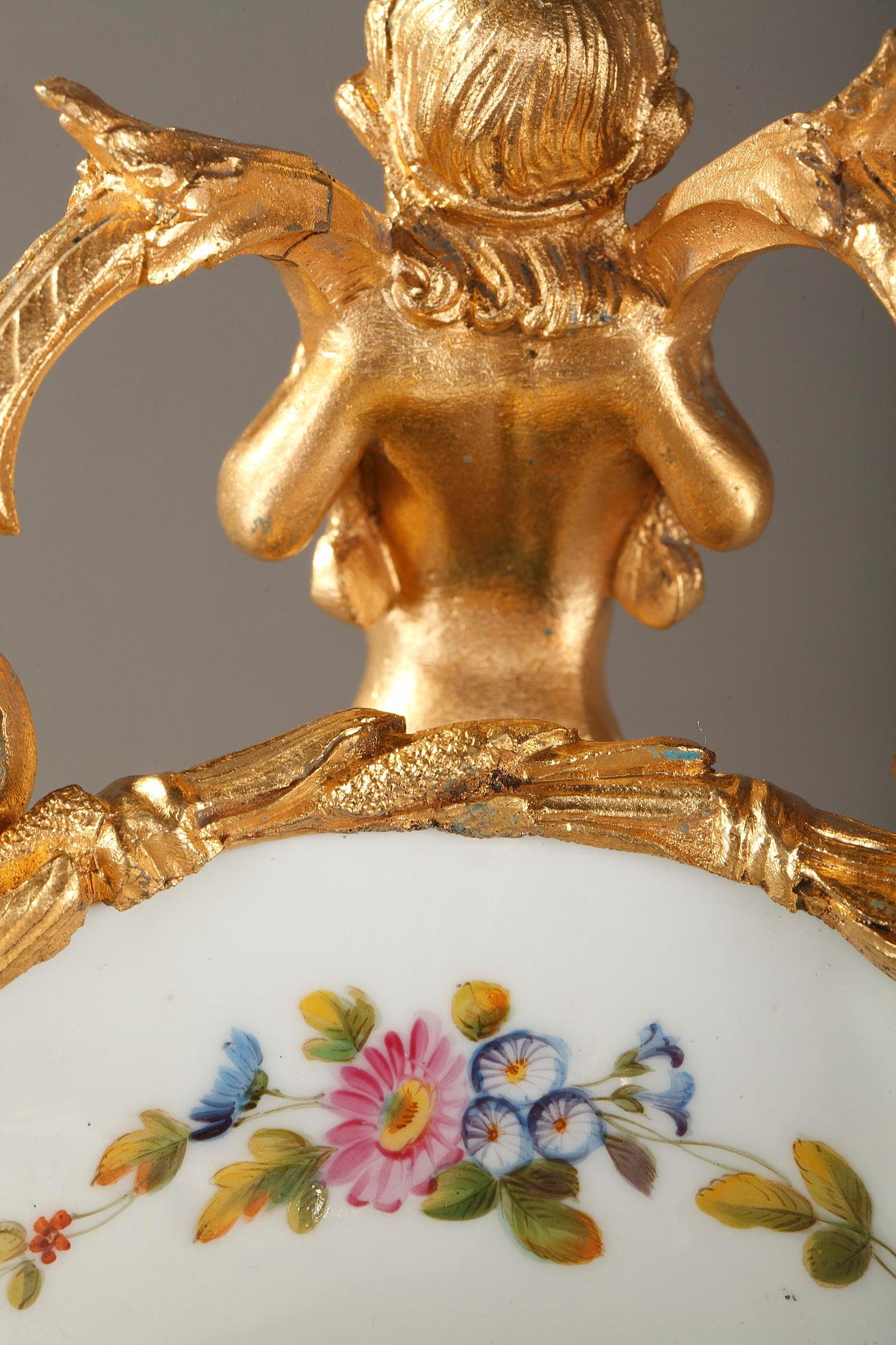 Napoleon III Gilt Bronze-Mounted Green Ground Porcelain Jardinière For Sale 13