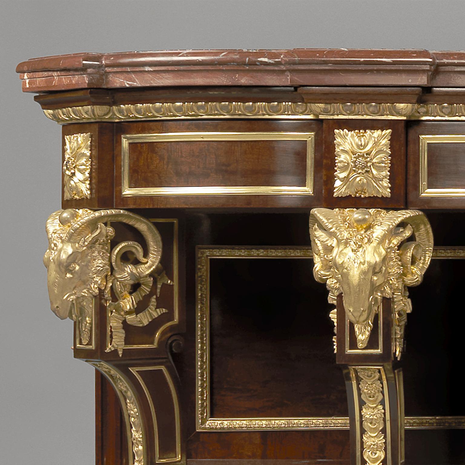 Napoléon III Gilt-Bronze Mounted Mahogany Buffet by Maison Grohé, circa 1860 In Good Condition For Sale In Brighton, West Sussex