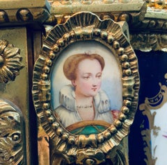Napoleon III Gilt Bronze Mounted Sevres Style Porcelain Mantel Clock Garniture