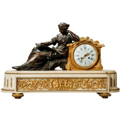 Napoleon III Gilt Mantel Clock by Deniere