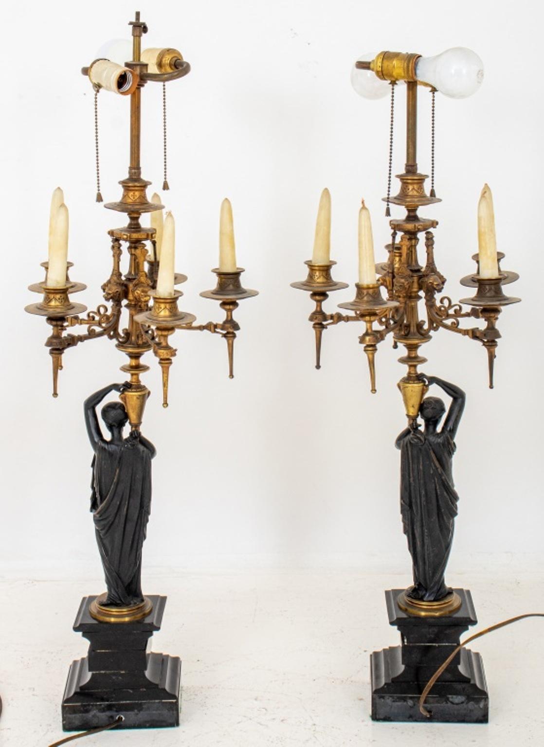 Napoleon III Gilt & Patinated Bronze Candelabra In Good Condition In New York, NY
