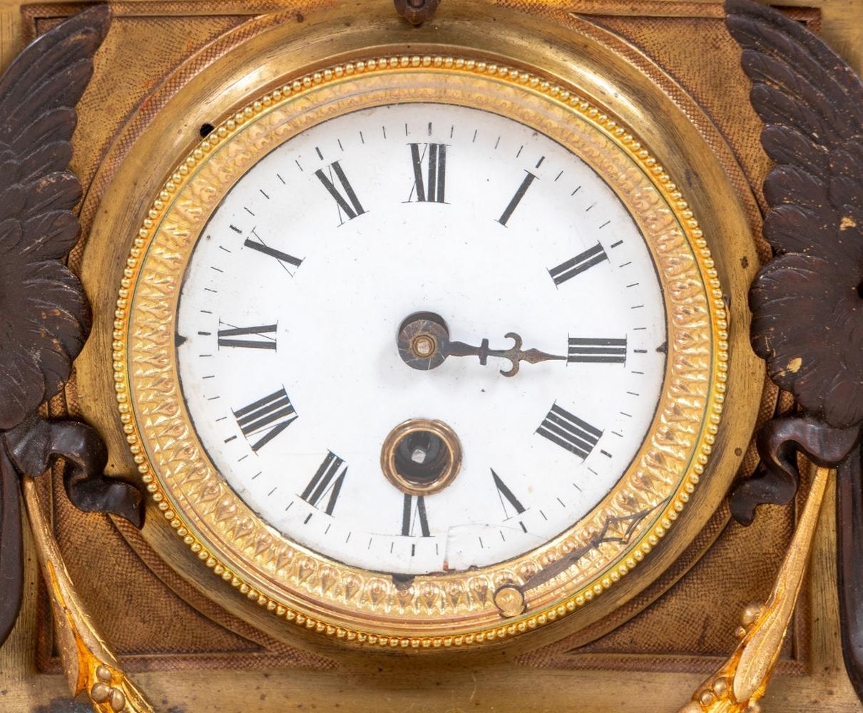 Napoleon III Gilt & Patinated Bronze Figural Clock In Fair Condition For Sale In Astoria, NY